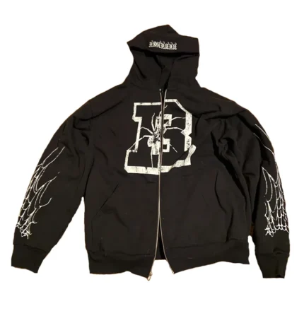 Revenge Spider Web Zip Up Hoodie